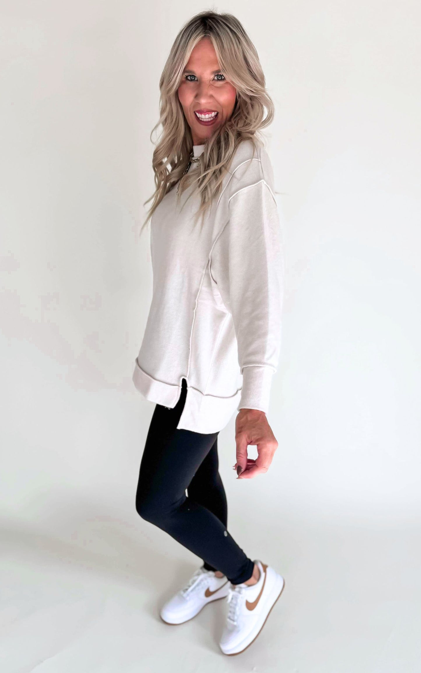 The Melanie Brushed Melange Hacci Oversized Sweater - Final Sale