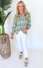 The Lizzy Floral Whisper Floral Blouse Top - Final Sale