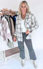 Crisp Mornings Greige Plaid Flannel Button Down Shirt