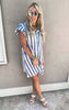 Oh Say Can You See Ruffle Layered Striped Dress - Final Sale