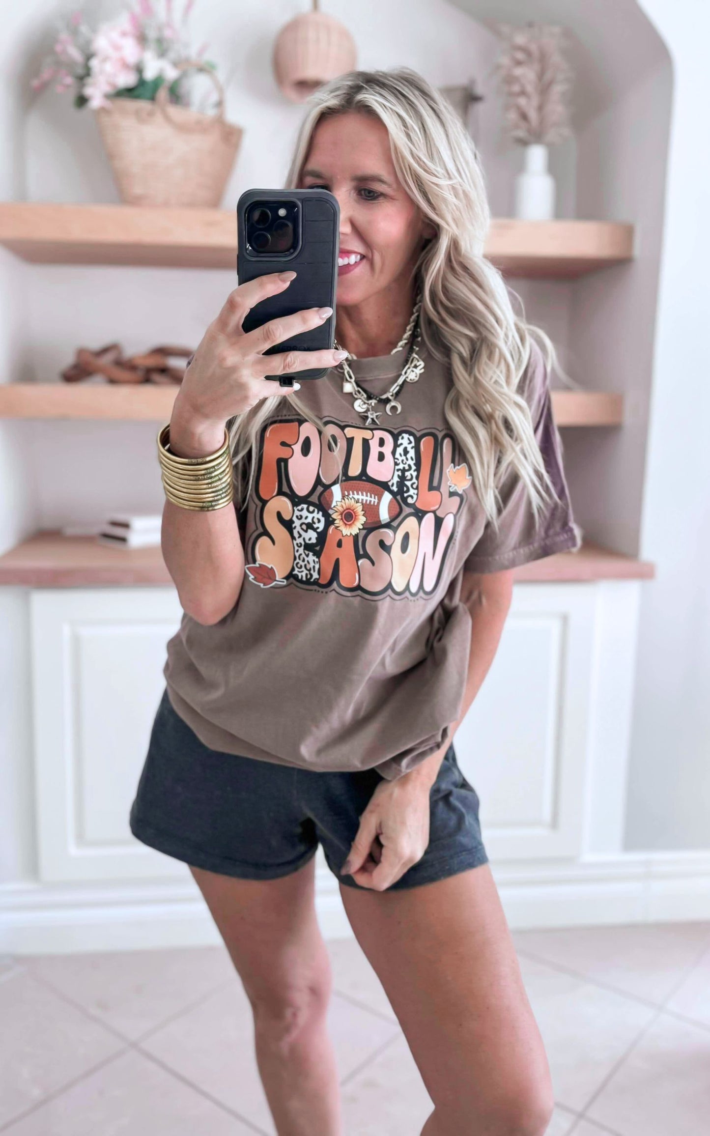 Football Season Garment Dyed Graphic T-shirt