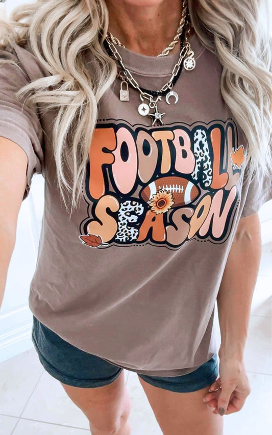 Football Season Garment Dyed Graphic T-shirt