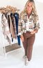 All That You Are Plaid Button Up Jacket - Camel
