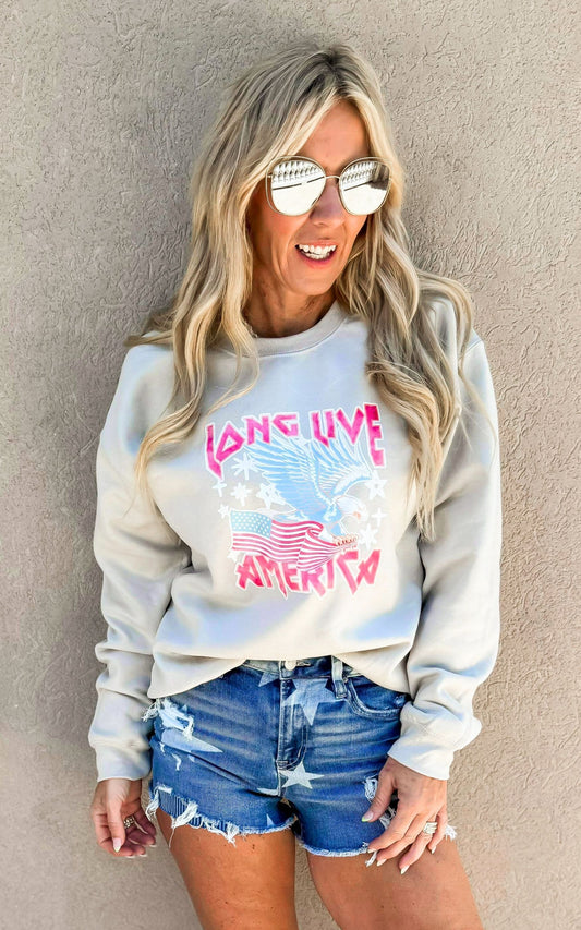 Long Live America Graphic Crewneck Sweatshirt - Final Sale