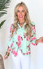 The Lizzy Charming Roses Floral Blouse Top - Final Sale