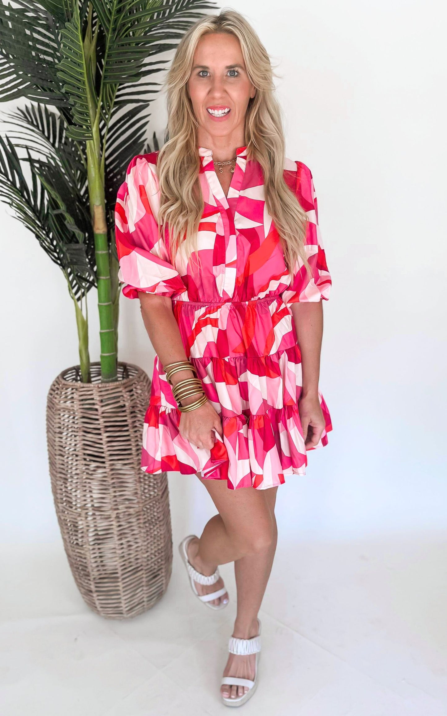 Abstract Tiered Dress - Final Sale