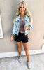 Distressed Medium Wash Denim Jacket