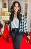 Holiday Checkered Cardigan