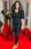 Black Bubble Short Sleeve Bodysuit - Final Sale