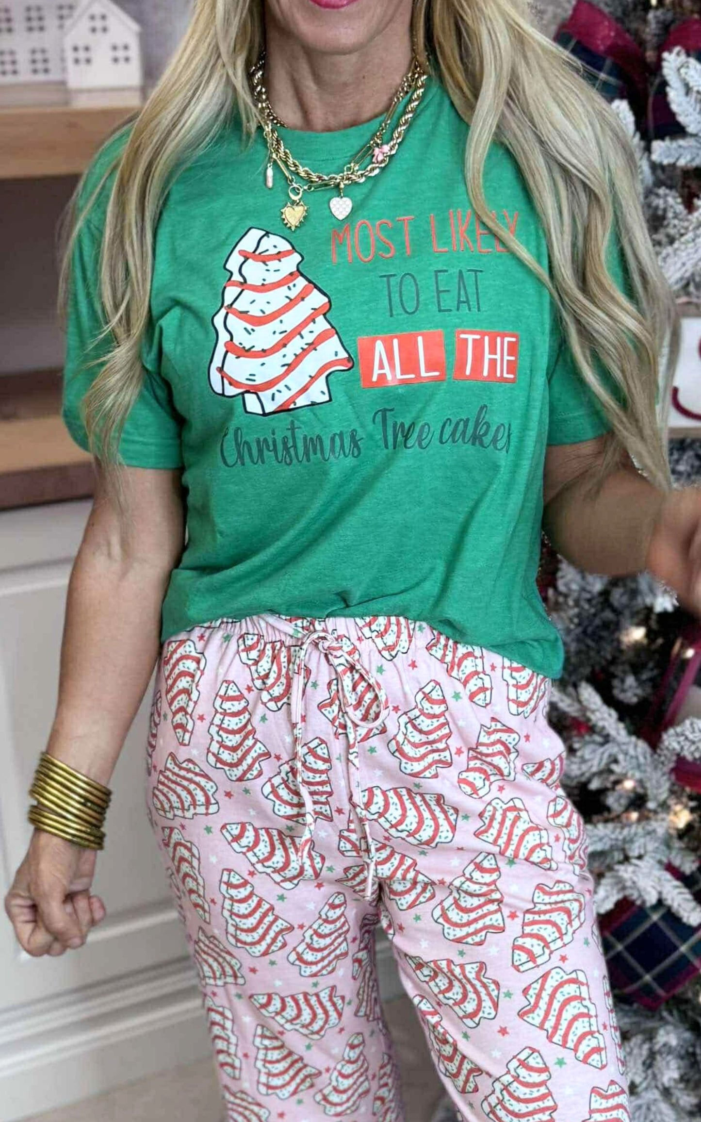 Most Likely to Eat All the Christmas Cakes Holiday Graphic T-shirt