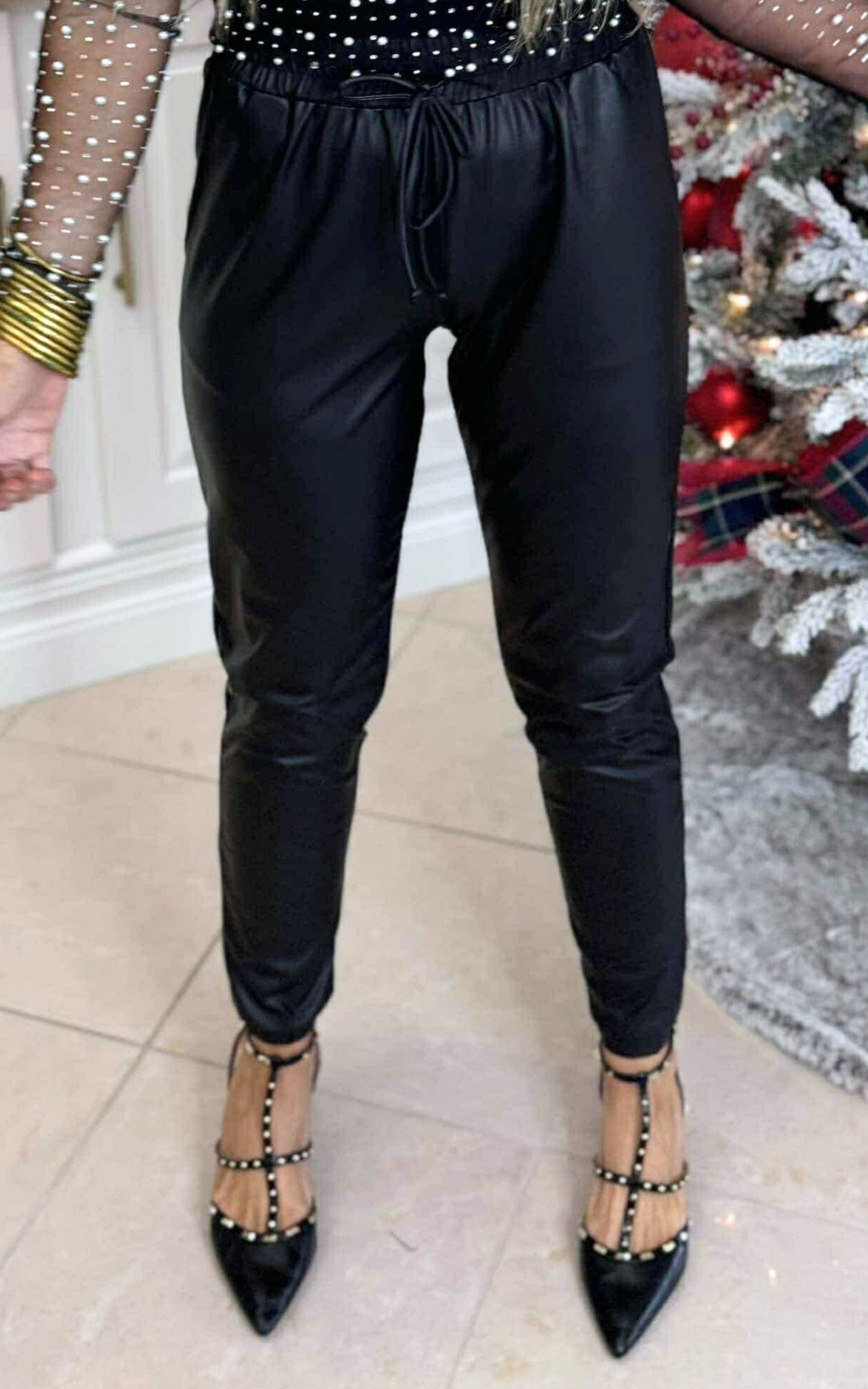 Faux Leather Joggers - Final Sale