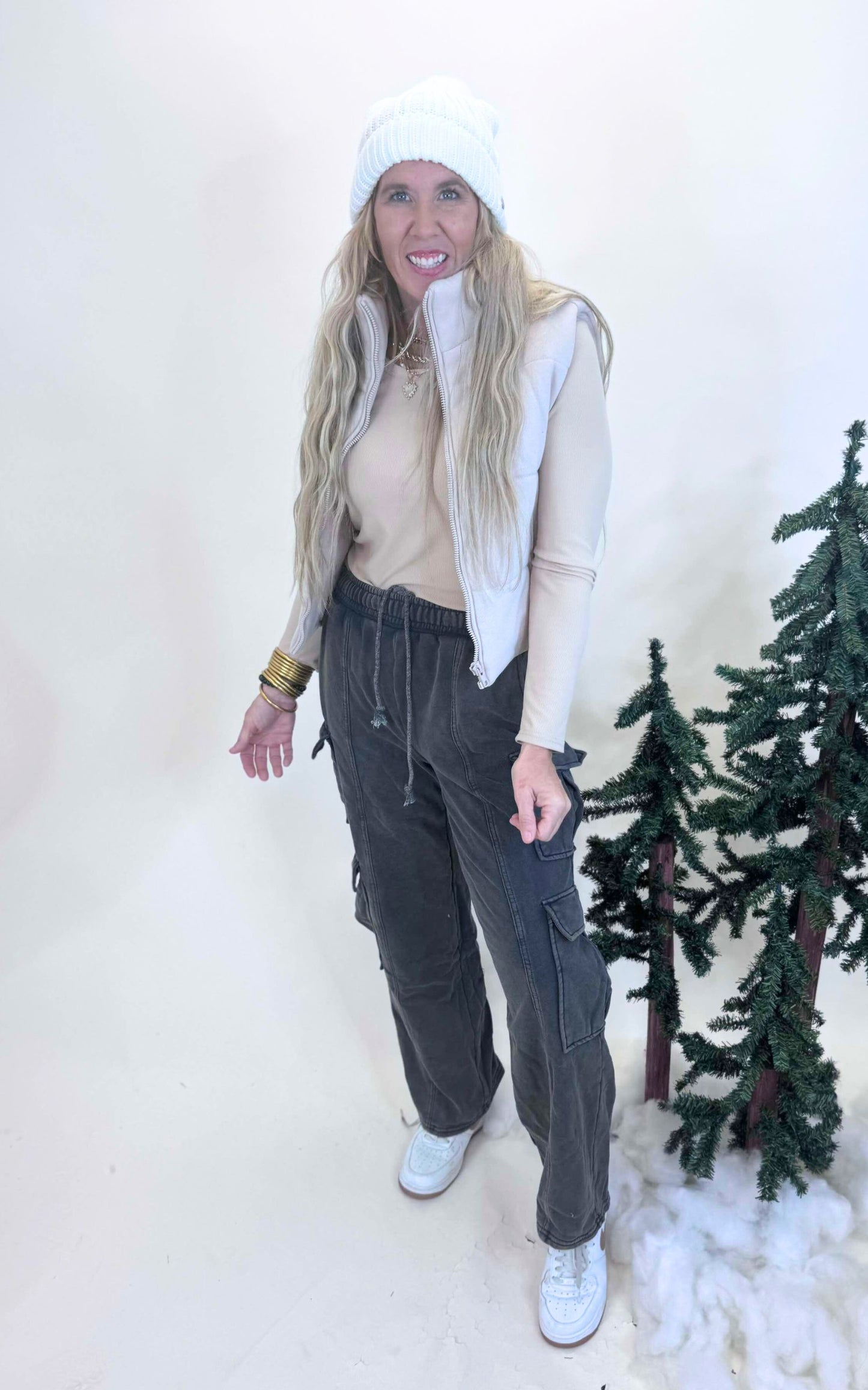 Mineral Washed Cargo Jogger Pants