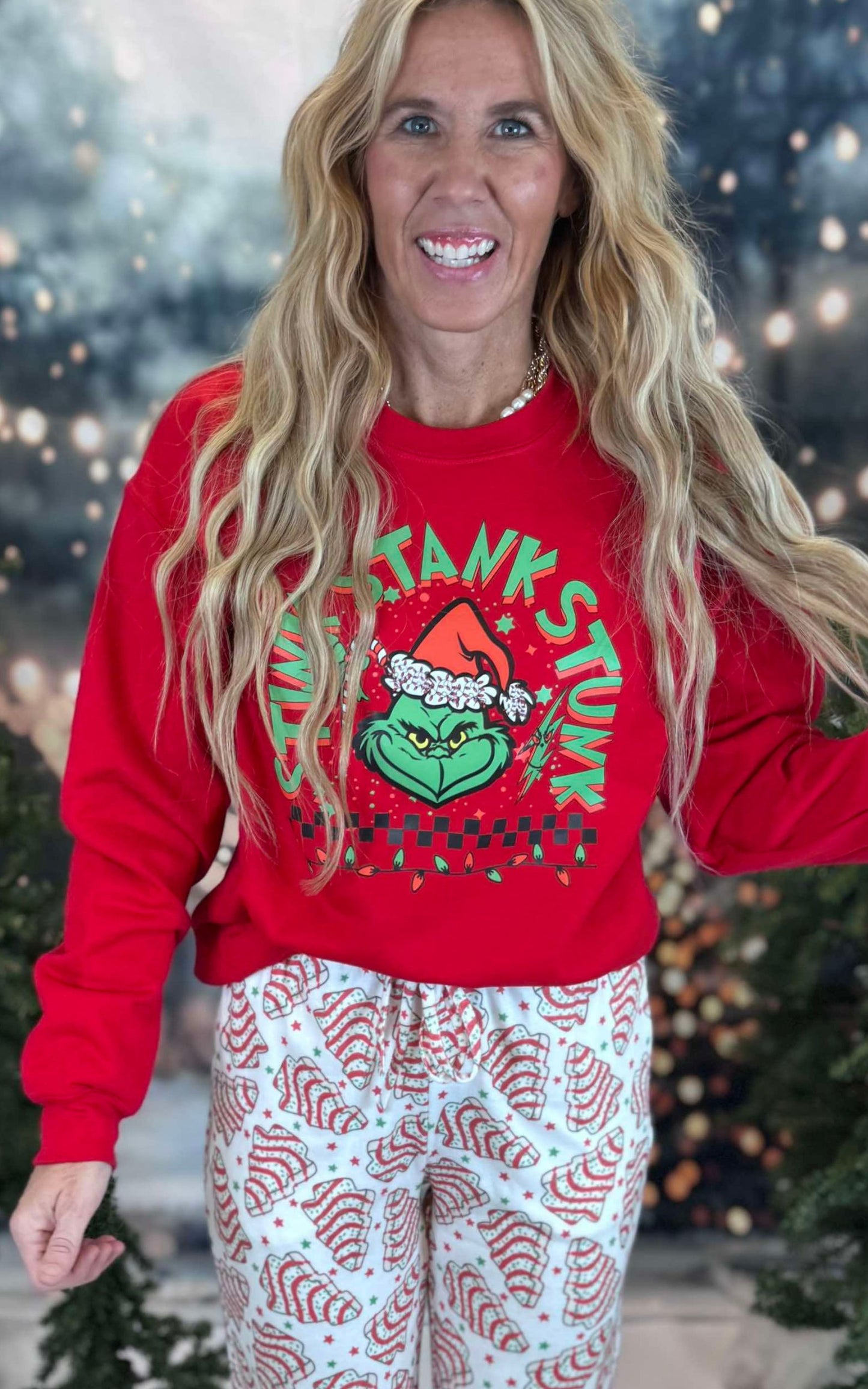 Stink Stank Stunk Holiday Graphic Crewneck Sweatshirt