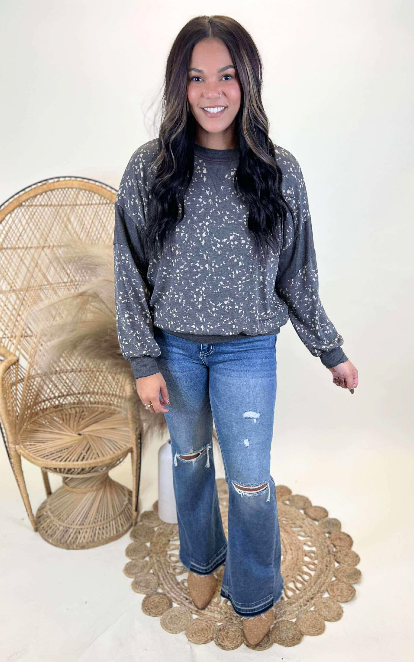 Color Block Reverse Stitch Long Sleeve Top - Final Sale