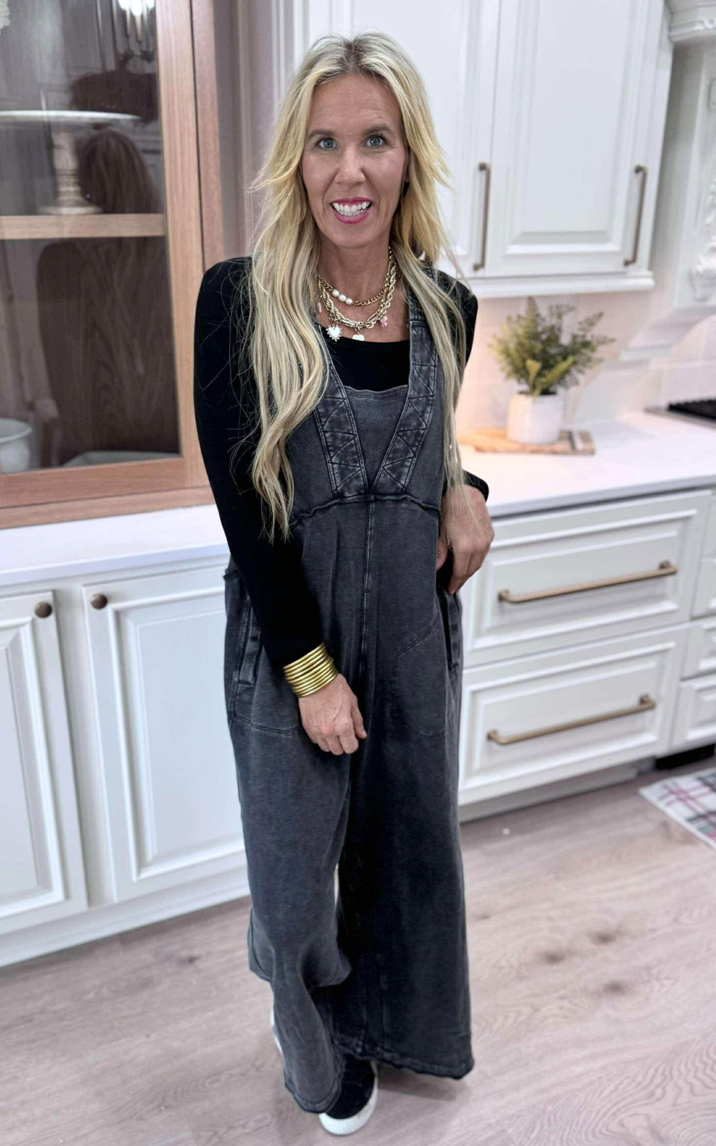 Washed Soft Terry Knit Jumpsuit