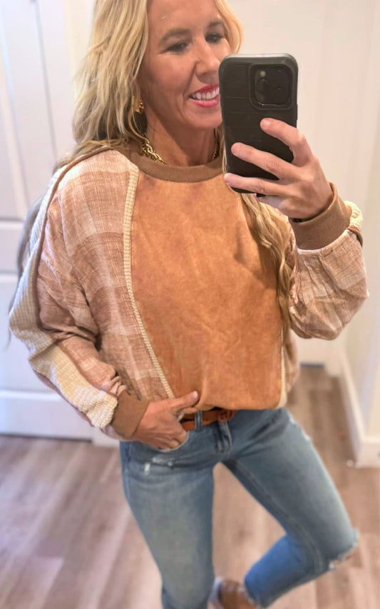 Latte Washed Oversized Sweatshirt