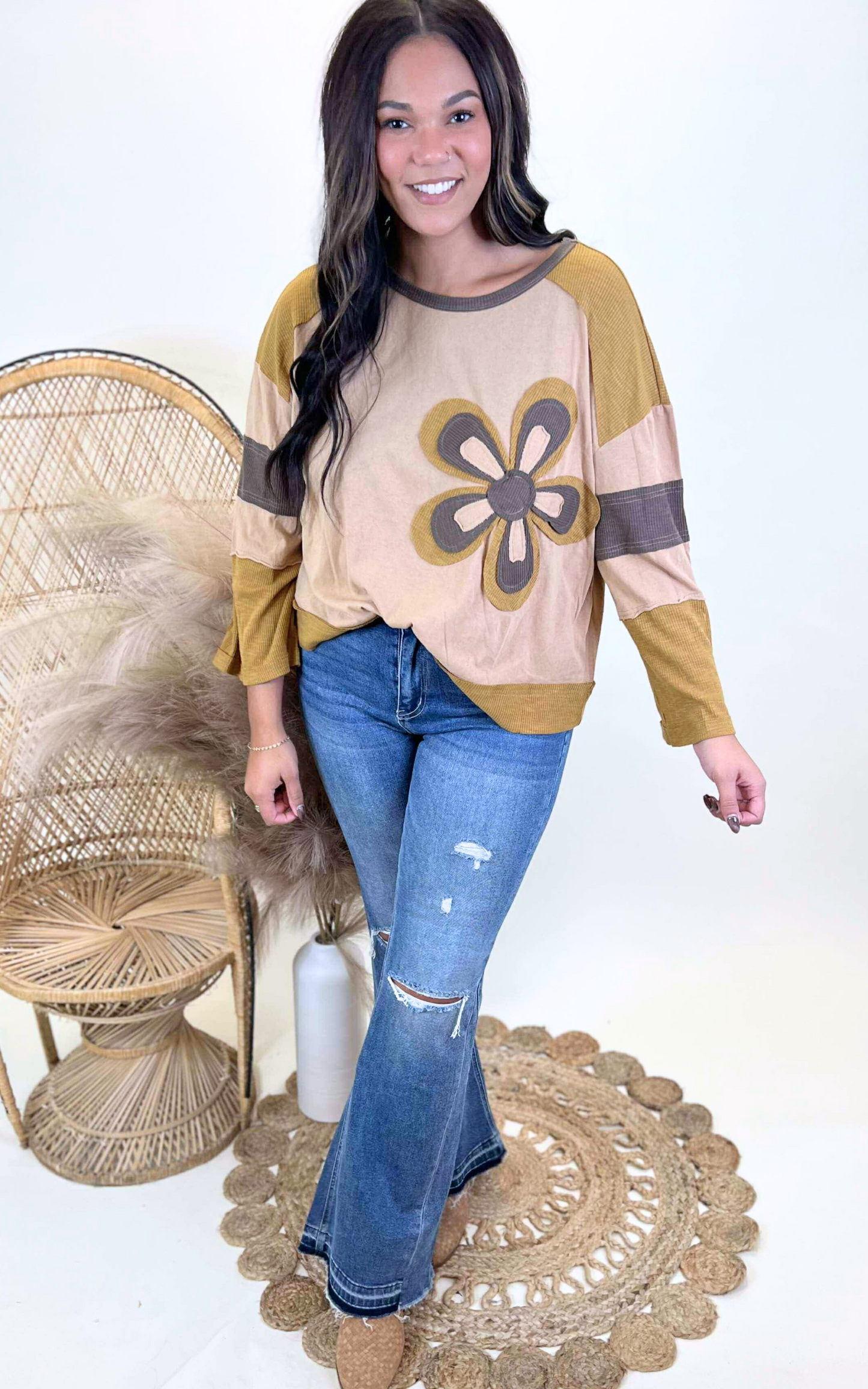 Golden Kiwi Flower Patch Color Mix Top - Final Sale