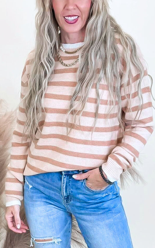 Golden Stripe Sweater** - Final Sale