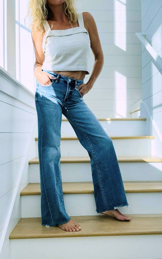 MID RISE WIDE JEANS | RISEN - Final Sale