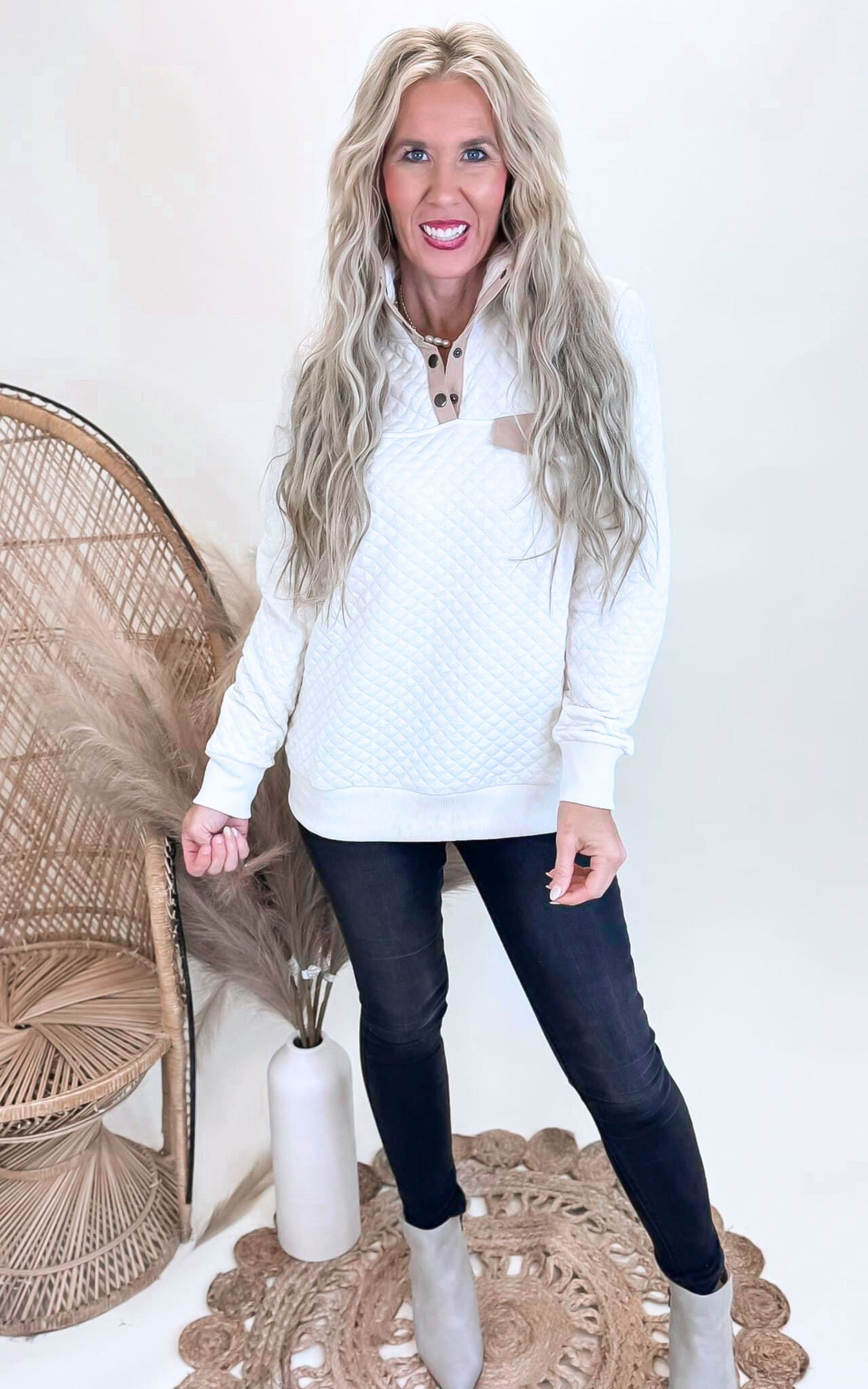 Ivory Diamond Pullover Sweater