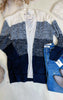 Navy Faded Colorblock Cardigan