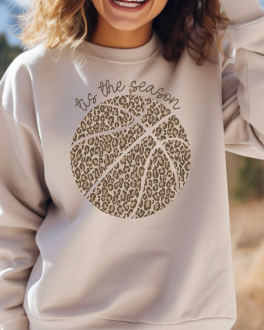 Tis the Season Basketball Sand Crewneck Graphic Sweatshirt