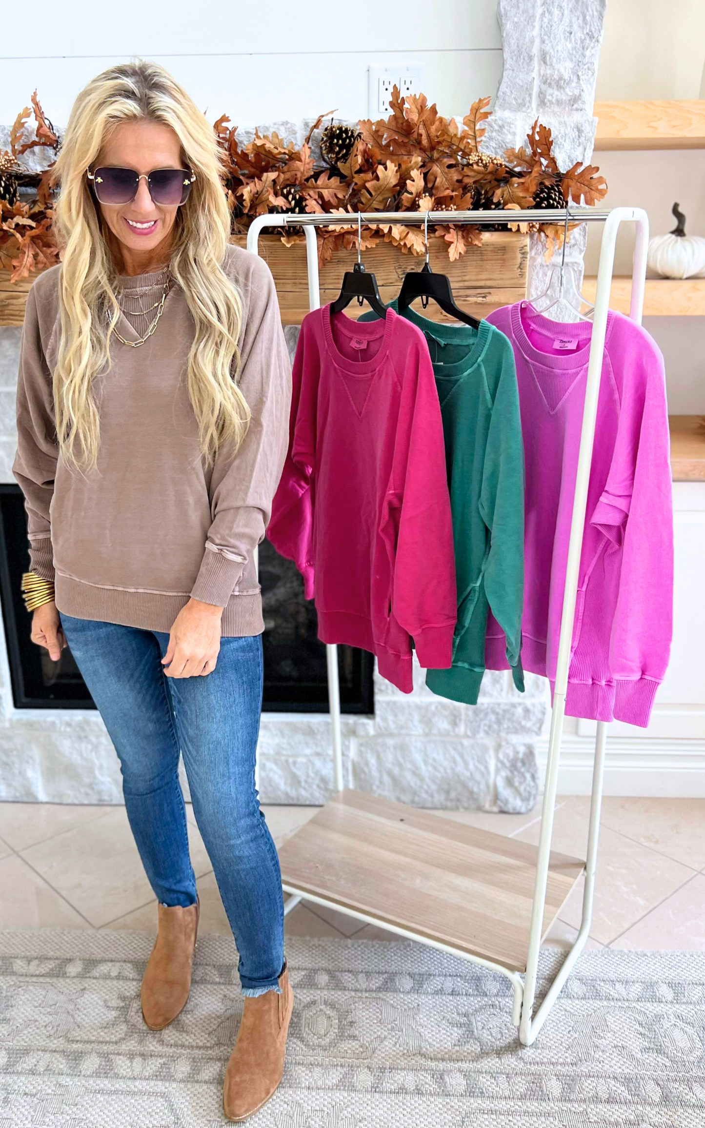 THE ANGELA Pigment French Terry Pullover With Pockets | Part 2 - Final Sale