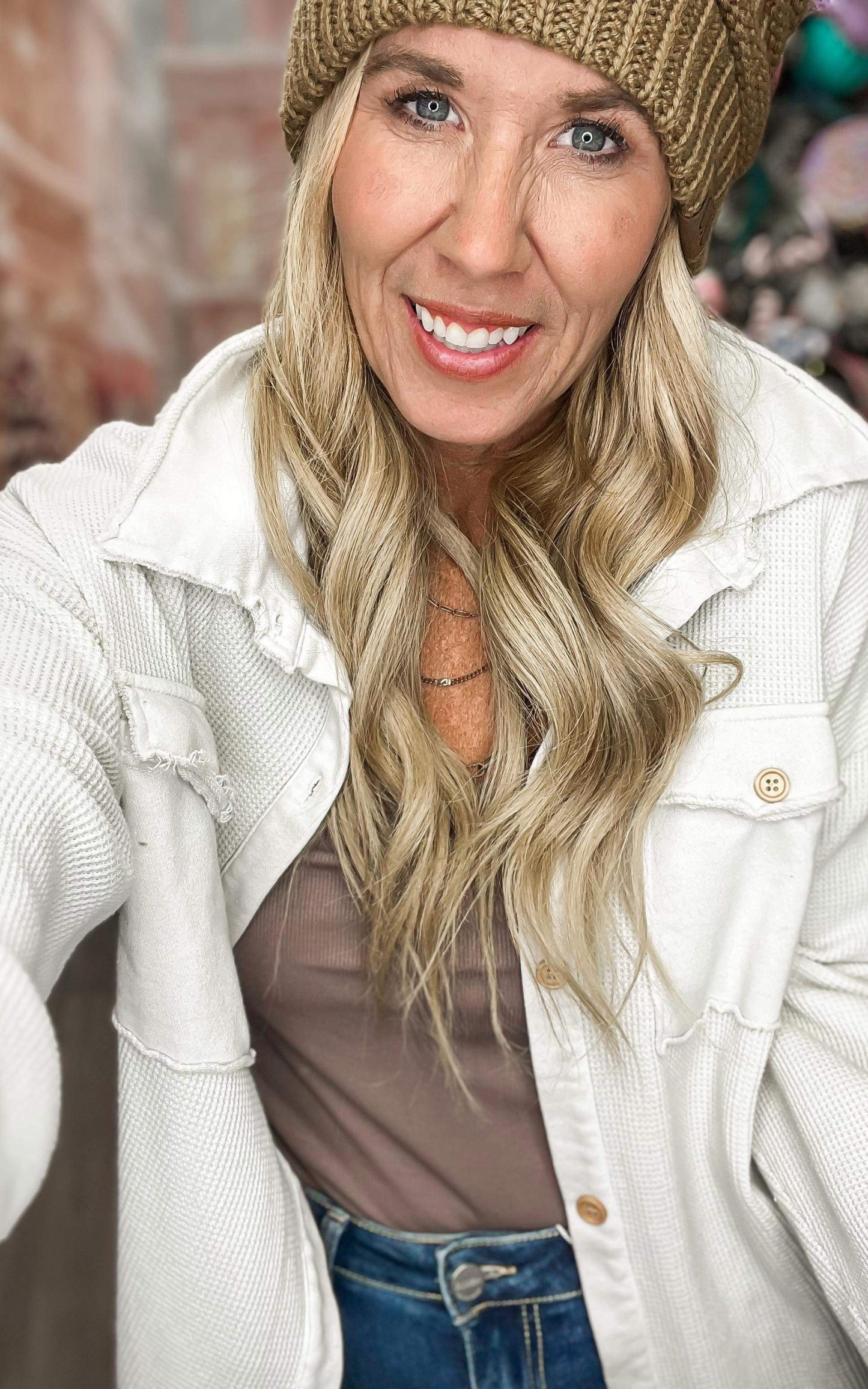 The Breeze Toasty Marshmallow Thermal Shacket by Salty Wave**DEAL-FINAL SALE