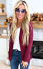 Our Favorite Boyfriend Cardigan - Burgundy - Final Sale