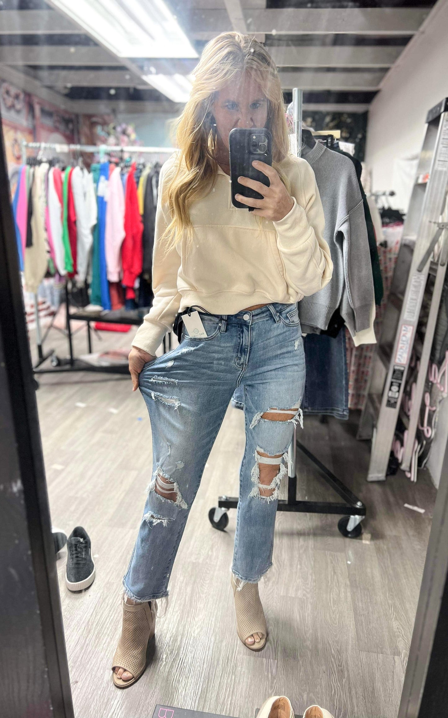 The Holy Grail Boyfriend Distressed Denim Jean | Mica Collab w/ Bad Habit *30A SEPT PREORDER