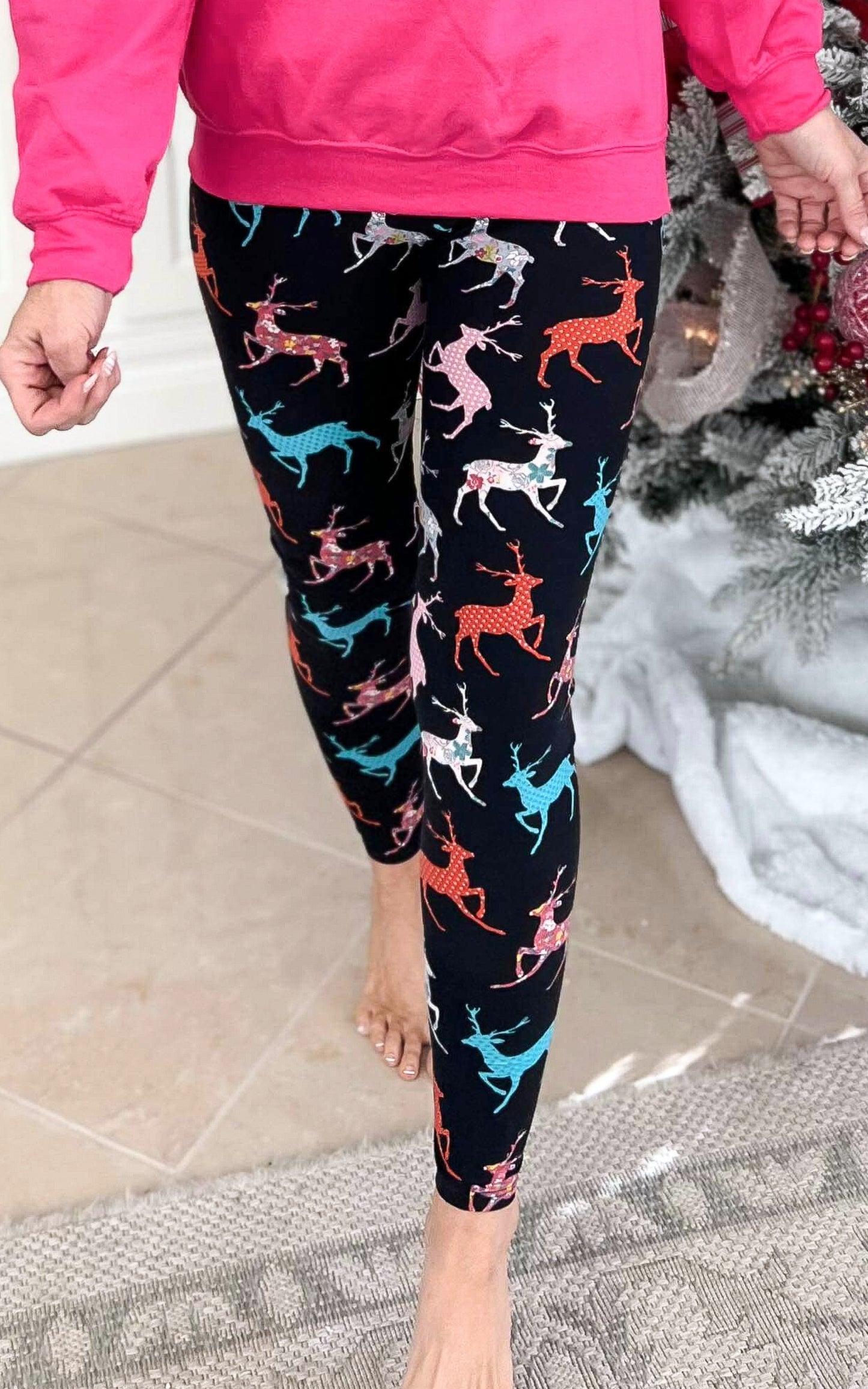 Reindeer Buttery Soft Leggings - Final Sale