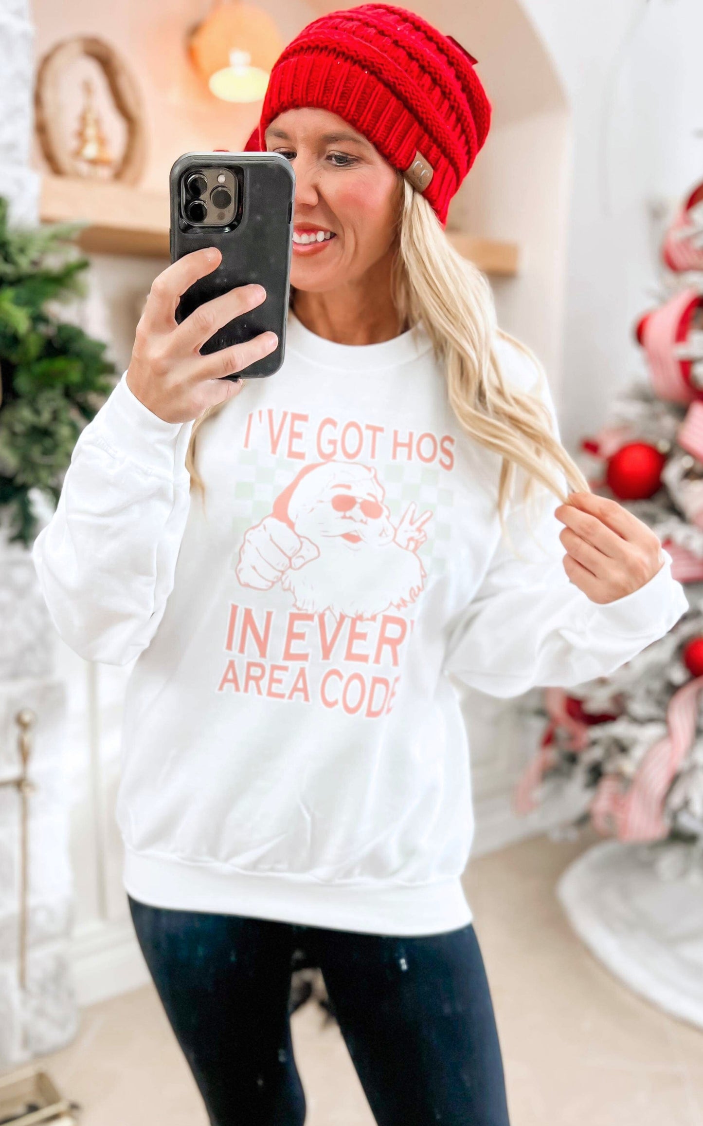 I've Got Hos In Every Area Code Santa Crewneck Sweatshirt** - Final Sale