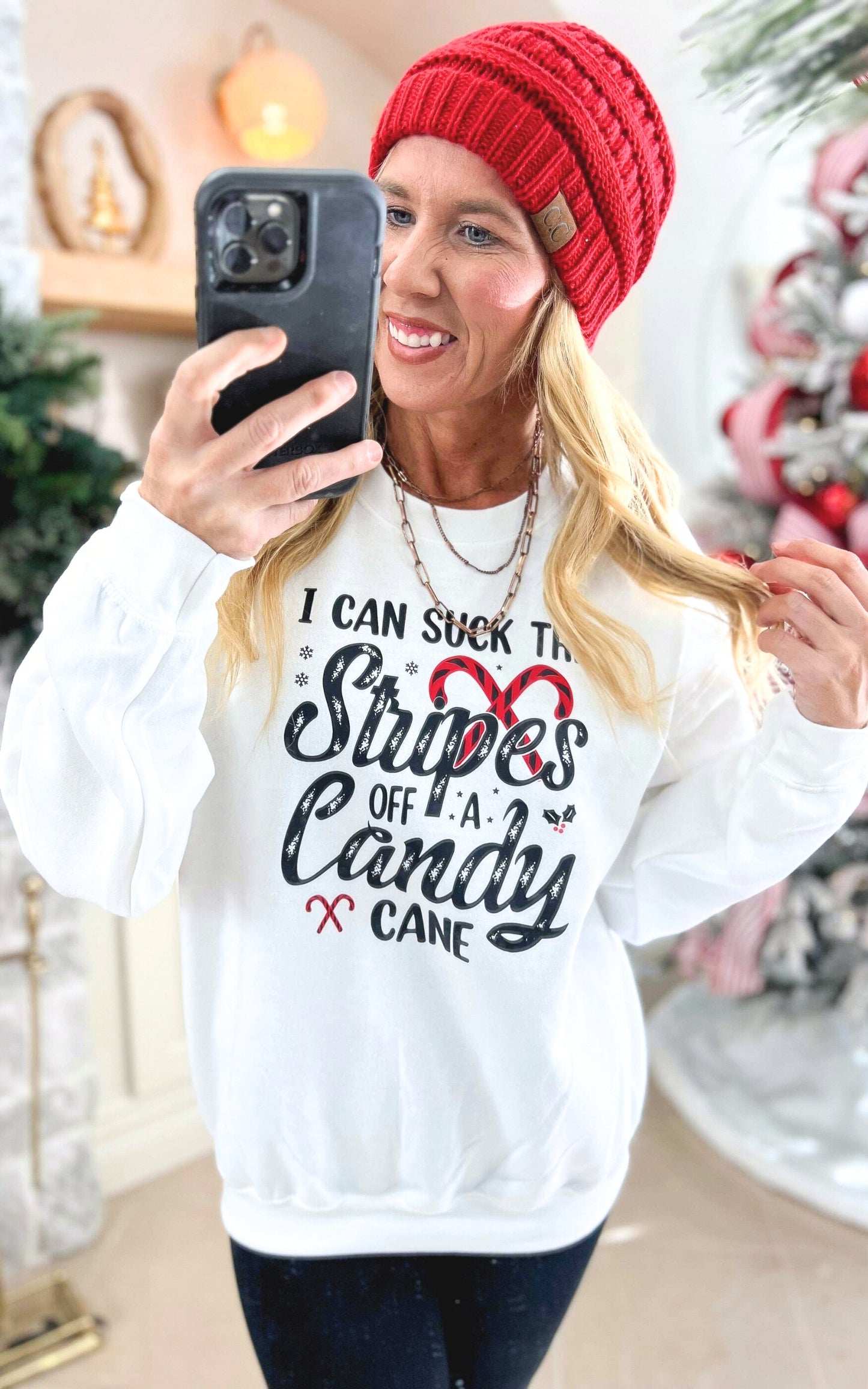 I Can Suck the Stripes off a Candycane Crewneck Sweatshirt** - Final Sale