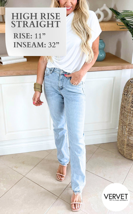 The Naomi 90's Vintage Super High Rise Straight Jeans (REG/CURVY) | Lovervet by Vervet** - Final Sale