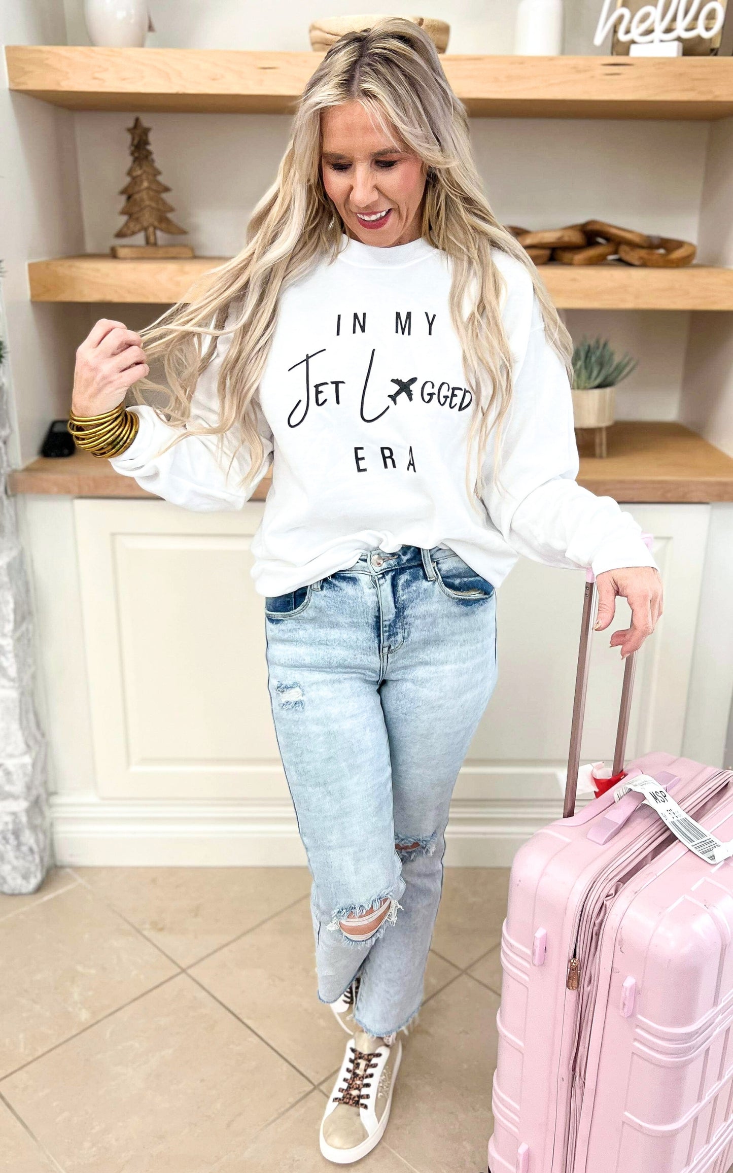 In Jet Lagged Era Crewneck Sweatshirt**- Final Sale