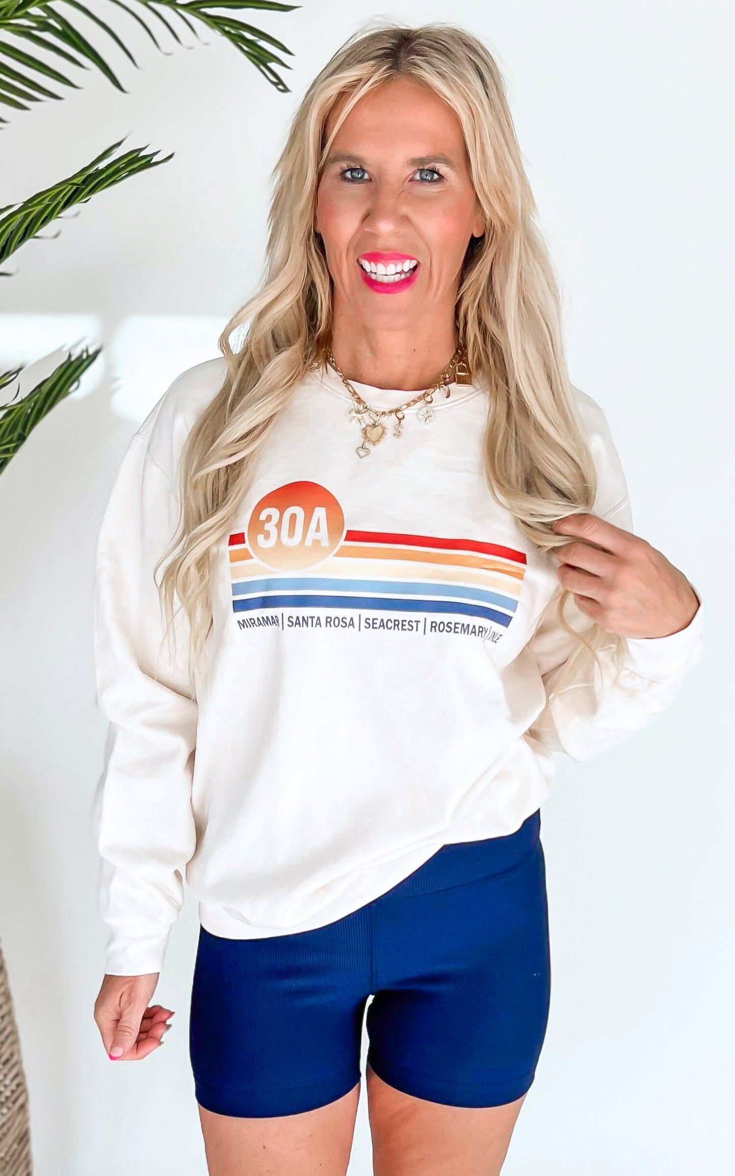 Cream 30A Miramar Graphic Crewneck Sweatshirt - Final Sale