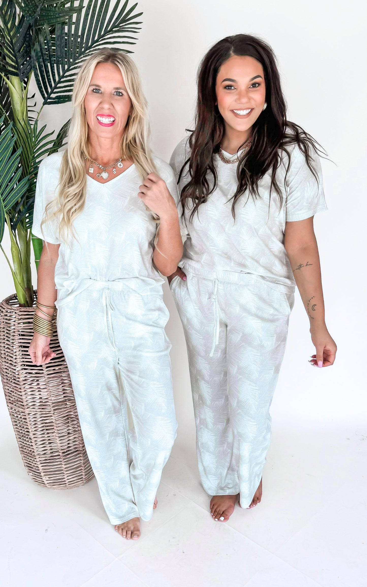 Island Print Pant Pajama Set by Salty Wave**Final Sale