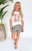Cream GOOD VIBES ONLY Garment Dyed Graphic T-shirt *