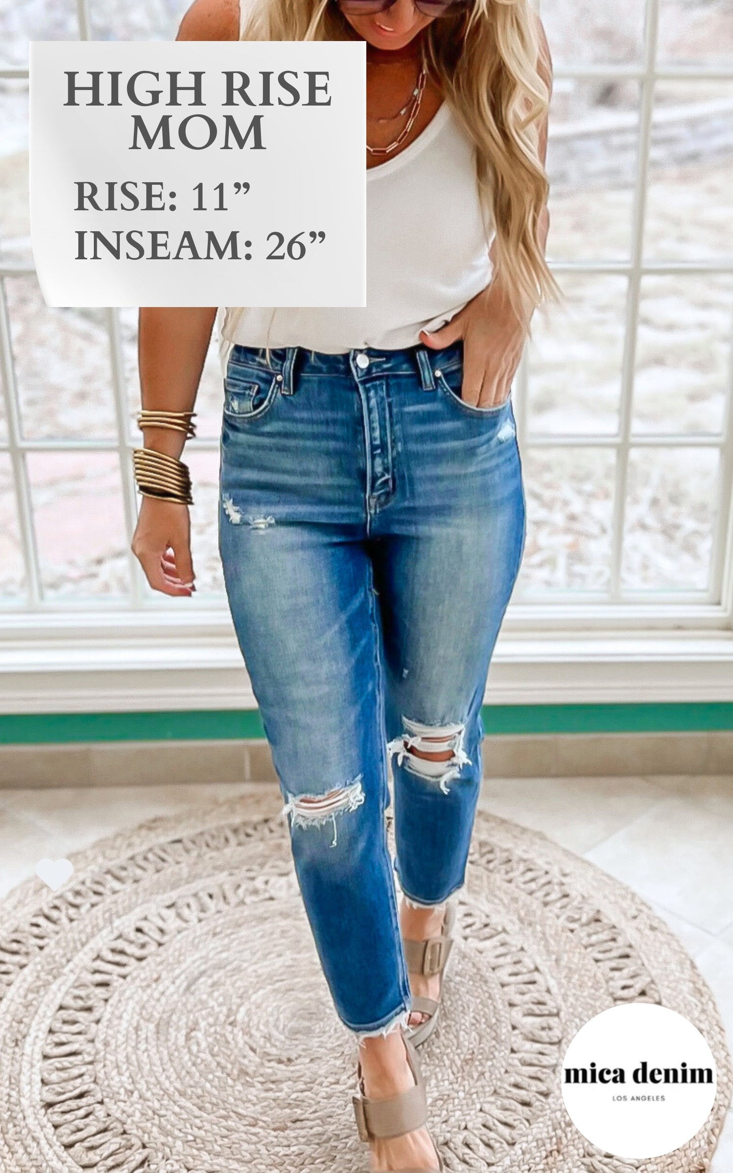 Stretch Super High Rise Mom Denim Jean - Mica* - Final Sale