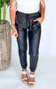 Faux Leather Joggers - Final Sale