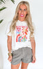 Cream GOOD VIBES ONLY Garment Dyed Graphic T-shirt *