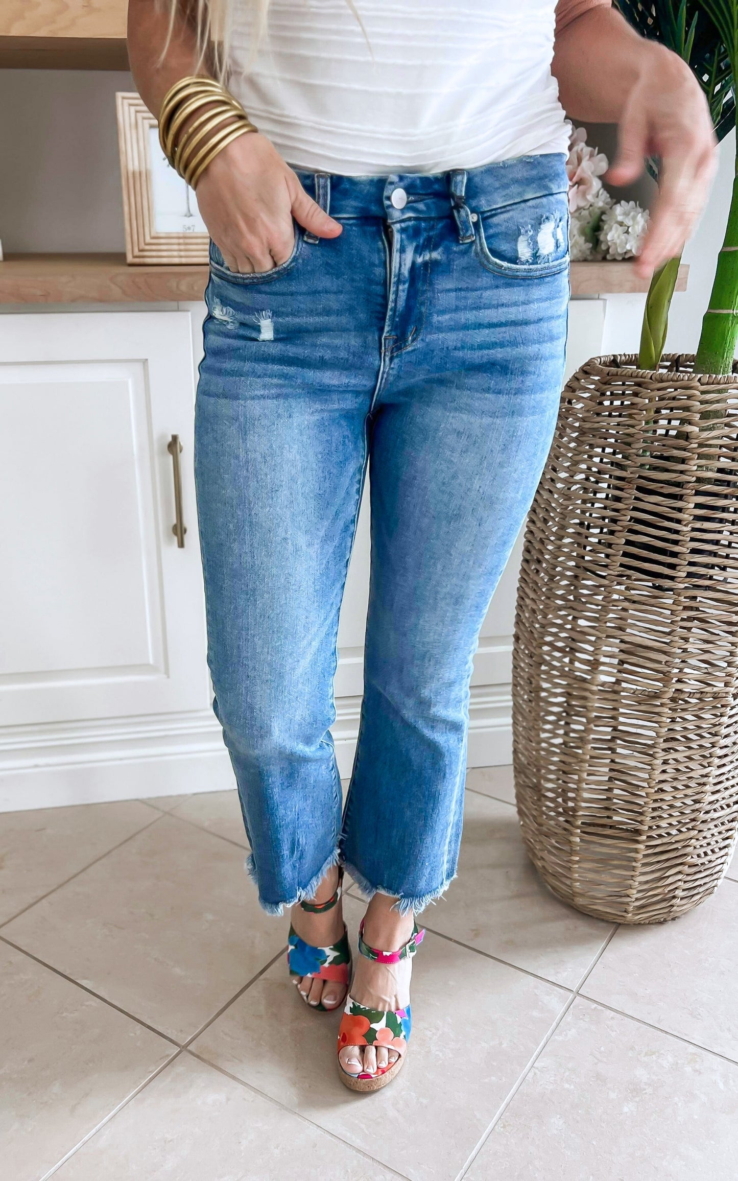 The Abby High Rise Crop Flare Denim Jean | Mica *30A SEPT PREORDER
