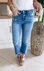 The Abby High Rise Crop Flare Denim Jean | Mica *30A SEPT PREORDER