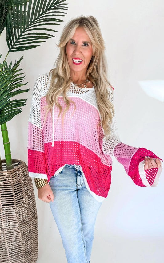 Oversized Knit Color Block Sweater by POL - Final Sale))