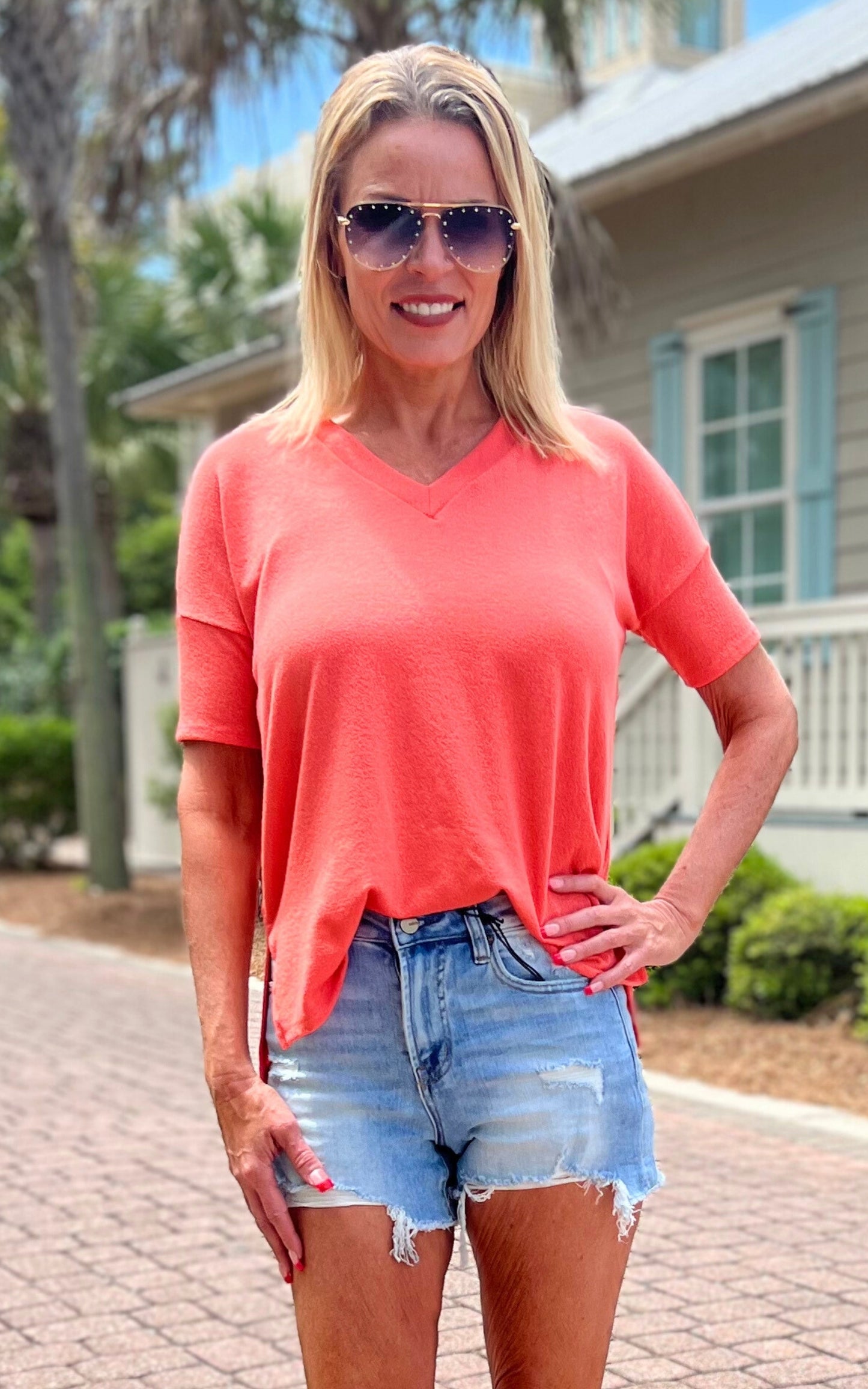 Barajas Short Sleeve Solid Knit Top - Final Sale