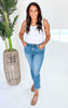 Lovervet Defeat High Rise Crop Slim Straight Denim Jeans - Final Sale