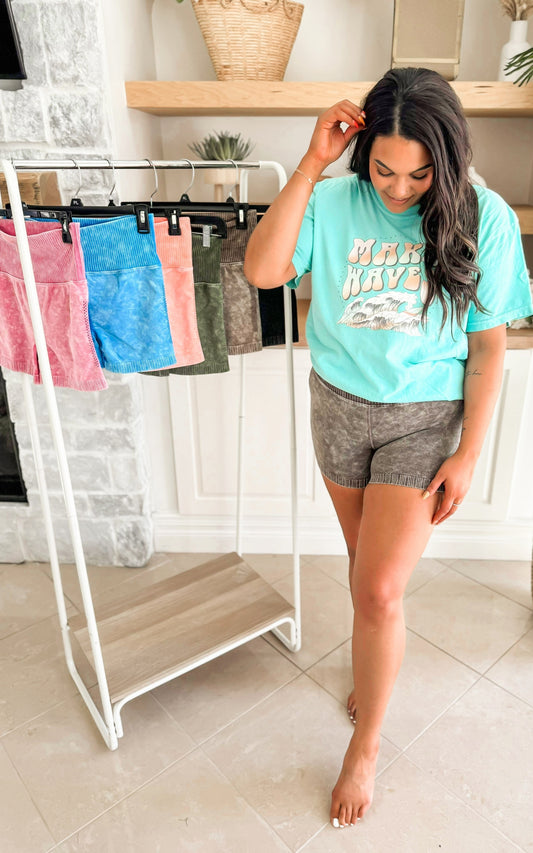 Mineral Wash Seamless Biker Shorts | Part 1** - Final Sale