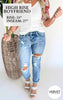 VERVET | Glamourous High Rise Cuffed Distressed Paint Boyfriend Denim Jeans - Final Sale