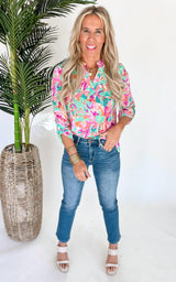 The Lizzy Blossom Burst Floral Blouse Top