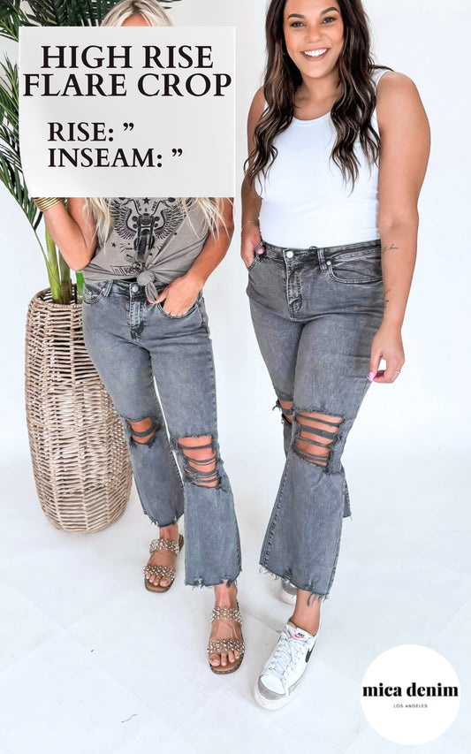 Mica - The Marlowe High Rise Vintage Flare Denim Jeans**